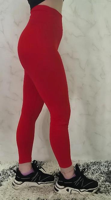 Helanke, biciklistički šortsevi: Crvene ženske helanke sa visokim strukom. Dizajnirane su za udobnost i — 4