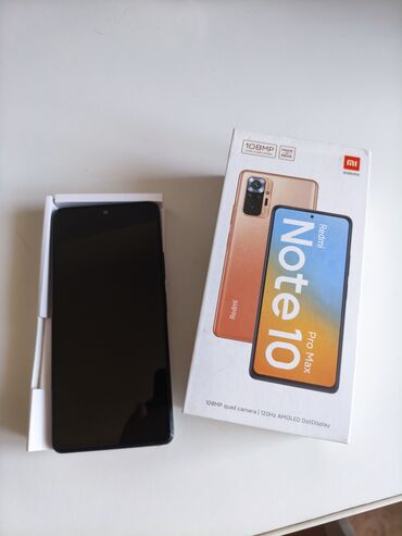 ми мах: Redmi, Redmi Note 10 Pro Max, Колдонулган, 128 ГБ, түсү - Кара, eSIM, 2 SIM