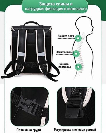 school bag: Рюкзак, Материал: Экокожа, Детские, Новый — 4