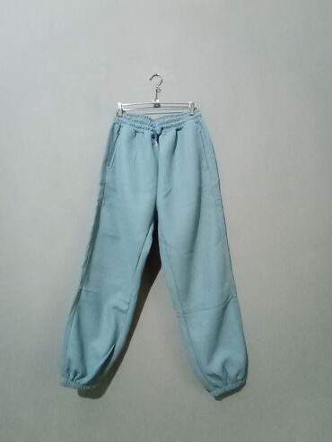 qaqa şalvarı: Mavi rəngli uniseks triko/svitşot şalvar (jogger) - Material: yumşaq