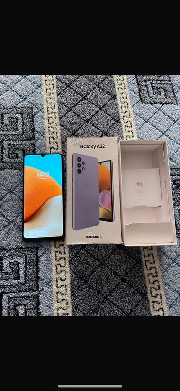 samsung a32 barter: Samsung Galaxy A32, 64 ГБ, цвет - Фиолетовый, Сенсорный, Отпечаток пальца, Две SIM карты