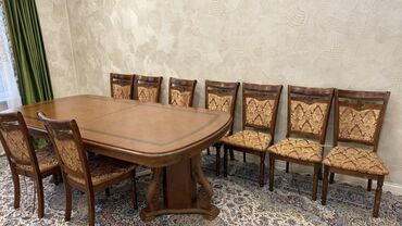 стол и стулья в гостиную купить: Ашкана үстөлү жана отургуч, Колдонулган, түсү - Күрөң