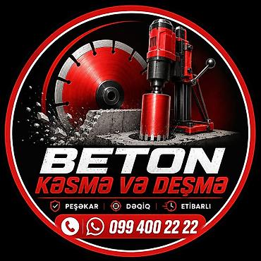 Beton işləri: Almaz kəsim və karot xidmətləri. Beton, dəmir-beton, kərpic və digər — 30