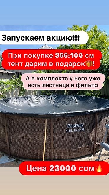 Спорт жана хобби: Каркасный бассейн Bestway Steel Pro MAX. - Размеры: 366×100 см и — 1