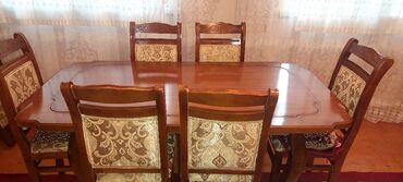 perla mebel stol stul qiymetleri: Qonaq otağı üçün, İşlənmiş, Dördbucaq masa, 6 stul