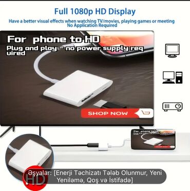 Digər TV və video məhsullar: Plug & Play 1080P HDTV Adapter – iPhone/iPad üçün iPhone və iPad