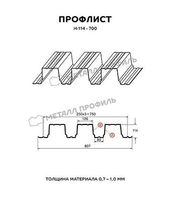 Бетонные еврозаборы: Профлифст (профнастил, маталлопрофиль) в Бишкеке Н-114 в толщине 0,8 — 2
