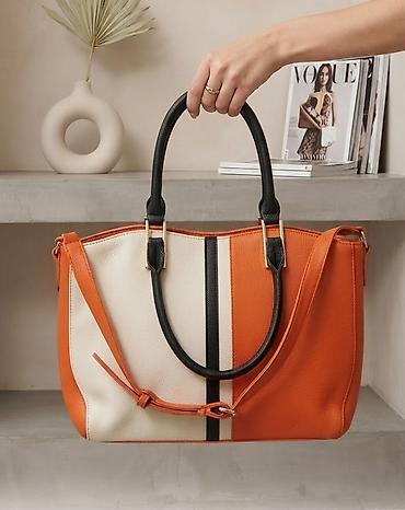 torba victoria secret: Elegantna ženska torba – dvobojna sa kontrastnim detaljima - Model — 1