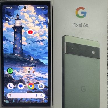 işlemiş telefonlar: Google Pixel 6A, 128 GB, rəng - Yaşıl, Barmaq izi