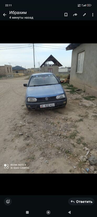 продажа авто в бишкеке срочно: Volkswagen Golf: 1992 г., 1.8 л, Механика, Бензин, Хэтчбэк