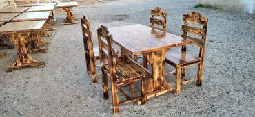 Restoran mebeli: ■Material Quru sam agaci ■Masa usdu 4luk Quru taxta ile yigilib