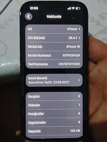 iphone en ucuz telefon: IPhone 15, 128 GB, Qara, Zəmanət — 3