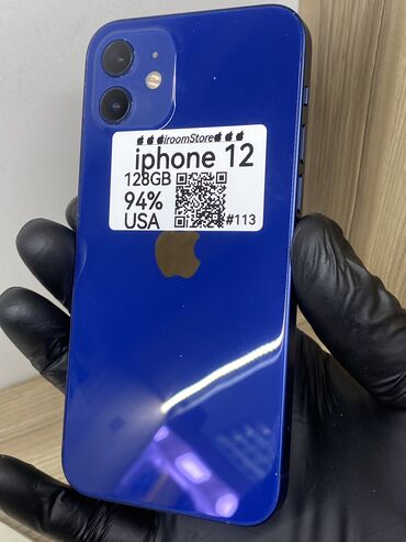 айфон 8 64г: IPhone 12, Колдонулган, 128 ГБ, Көк, 94 %