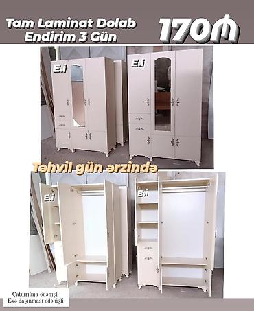 desmal: Tam laminat paltar dolabı - Ölçü: 120 x 200 x 47 sm (şəkildə “120 — 8