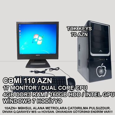 Masaüstü kompüterlər və iş stansiyaları: Masaüstü kompüter "digital g41 ddr3/dual core/4gb ram/160gb hdd"