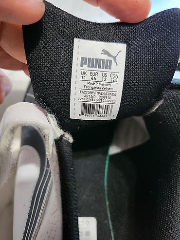 46: Кроссовки Puma (драйверские/мотоспорт стиль) - Цвет: белый с серыми и — 5
