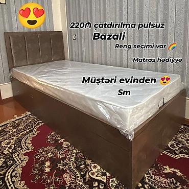 tek matraslar: Yeni, Təknəfərlik çarpayı, Bazalı, Matras ilə, Siyirməsiz — 1