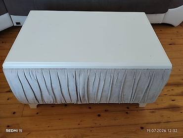 mebel alan usta: Zövqlü qonaq otağı mebel dəsti - Yemək masası: krem rəngdə, qızılı — 3