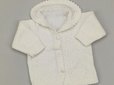 biały sweterek dziewczęcy: Kardigan, 0-3 m, stan - Dobry
