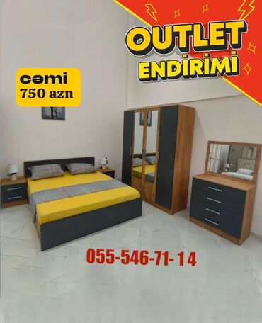 Komodlar: İkinəfərlik çarpayı, Dolab, Termo, 2 tumba, Yeni