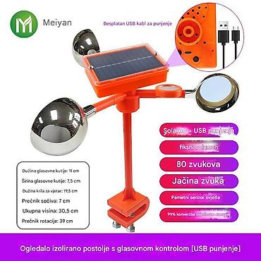 sto 90x90: Solarni i USB punjivi uređaj za odbijanje ptica/štetočina sa zvučnim — 1