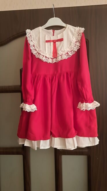 ucuz donlar: Детское платье цвет - Красный