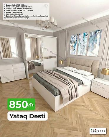 heveng: Yataq Dəsti – 850 ₼ Komplektasiya: - Çarpayı: 1 ədəd, 160 × 200 sm — 1