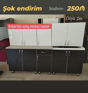 Sifarişlə mətbəx mebeli: Sifarişlə hazırlanır ümumi uzunluq 2 metr