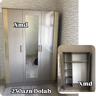 taxta rəf: Üç qapılı geyim dolabı – 230 AZN - Ölçülər: H200 x E120 x D47 sm - — 2