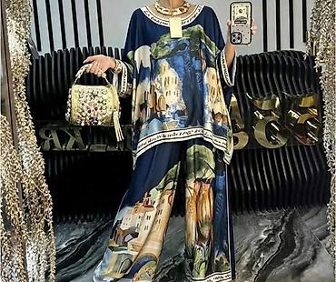 eldo design: Komplet – kimono/bluza + široke pantalone sa umetničkim printom. - — 4