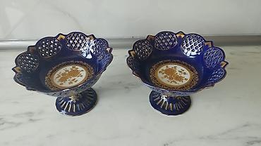 dekor vitrin: Klassik üslubda masa dəsti – dekorativ porcelan və şüşə aksessuarlar — 5