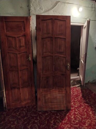 ucuz qaplar: Taxta qapı dəsti - Material: tam ağac (klassik taxta fakturası, dərin