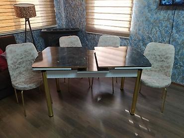 Masa və oturacaq dəstləri: Mətbəx üçün, Yeni, Açılan, Dördbucaq masa, 4 stul — 14