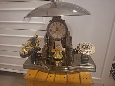 hamam dekoru: Retro üslubda masaüstü lampa, inteqrasiya olunmuş saat və dekorativ — 7