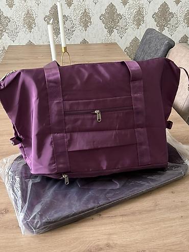 sport sunka: Bənövşəyi rəngdə yüngül və həcmi geniş səyahət/fitnes çantası — 5