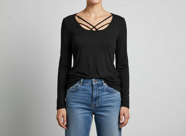 czarne bluzki z chokerem: Women's blouse, size S