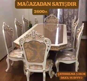 Mətbəx üçün digər texnika: Zey*endirim YENİ MASA desti 2600₼‼️* 8oturacaq daxil maşın boyası