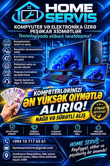 Noutbuk və kompüter təmiri: HOME SERVİS – Kompüter və elektronika üzrə peşəkar xidmətlər — 1