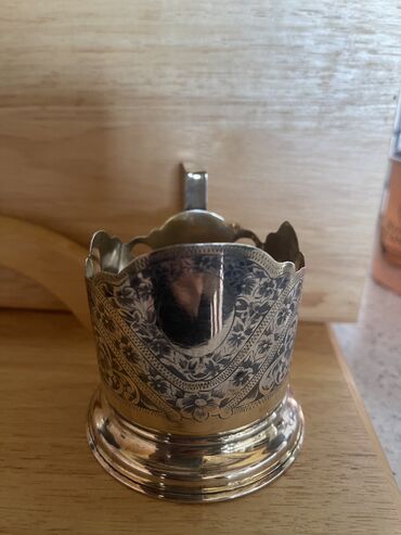 gumus desti: Çay dəsti, rəng - Gümüşü, 1 nəfərlik, Rusiya
