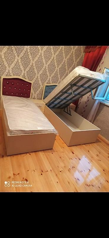 tek adamliq carpayi: Yeni, Təknəfərlik çarpayı, Bazalı, Matras ilə, Siyirməsiz, Azərbaycan — 2