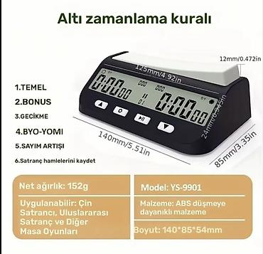 şahmat saat: Elektron şahmat saatı – YS-9901 (yeni versiya) Standart rejmlər var — 2