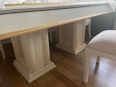 Mebel: Qonaq otağı üçün, İşlənmiş, Açılan, Dördbucaq masa, 8 stul — 3