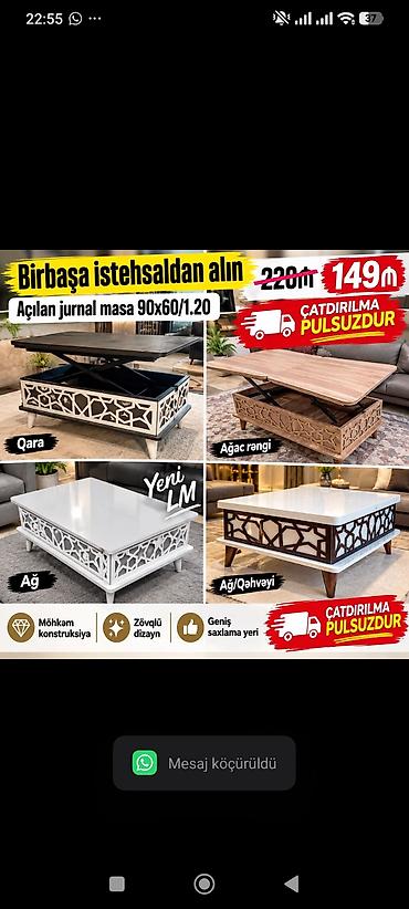 Transformer jurnal masalar. Ölçü: 90*60 bağlı vəziyyətdə H38 90*120