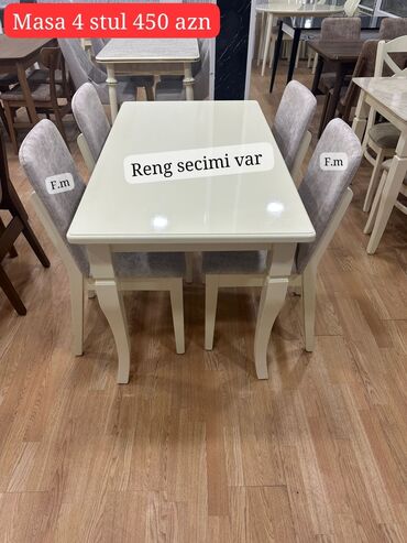 Masa və oturacaq dəstləri: Mətbəx üçün, Yeni, Açılmayan, Dördbucaq masa, 4 stul