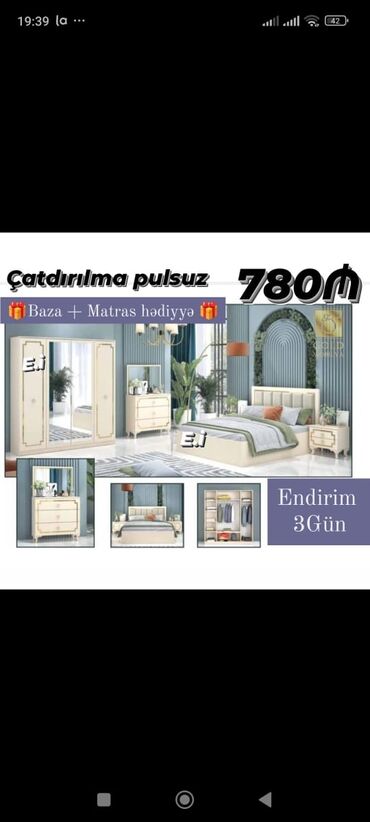 Yataq otağı dəstləri: 2 təknəfərlik çarpayı, Dolab, Termo, Tumba, Rusiya, Yeni