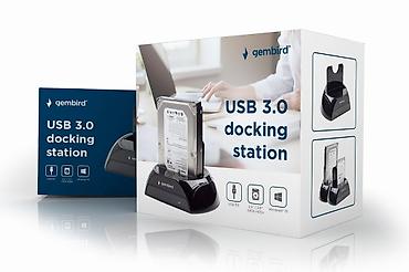 Hard diskovi, eksterni diskovi: Docking station HD32-U3S-2 Gembird USB 3.0, 2.5" / 3.5" SATA, crni — 1