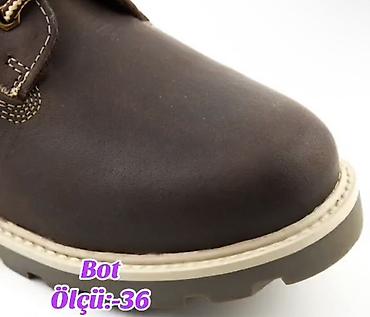 rezin bot: Qadın/Unisex qış botu – ölçü: 36 - Rəng: tünd qəhvəyi, açıq krem — 2