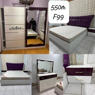Divanlar: Yataq dəsti satılır 550₼. Əla vəziyyətdədir. Matrası var.(Çatdırılma