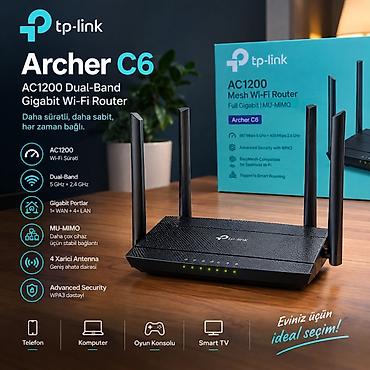 TP-Link Archer C6 – AC1200 Mesh Wi‑Fi Router (Full Gigabit, MU‑MIMO)