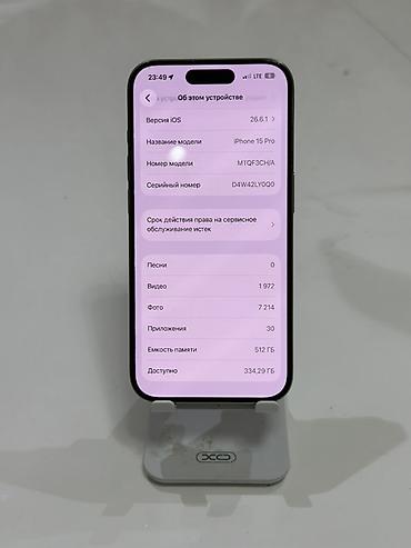 iphon 17 air: IPhone 15 Pro, Б/у, 512 ГБ, Natural Titanium, 86 % — 3